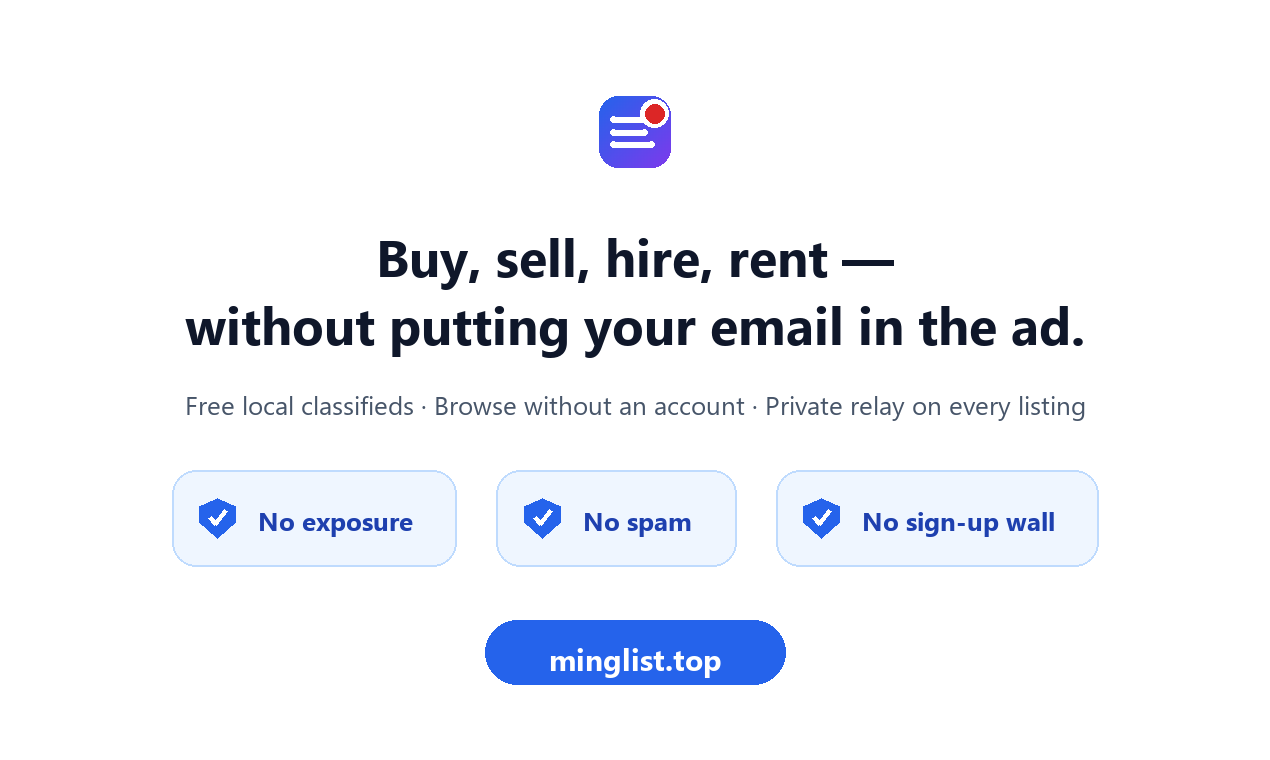 MingList — Free Local Classifieds, Email Never Shown screenshot 2