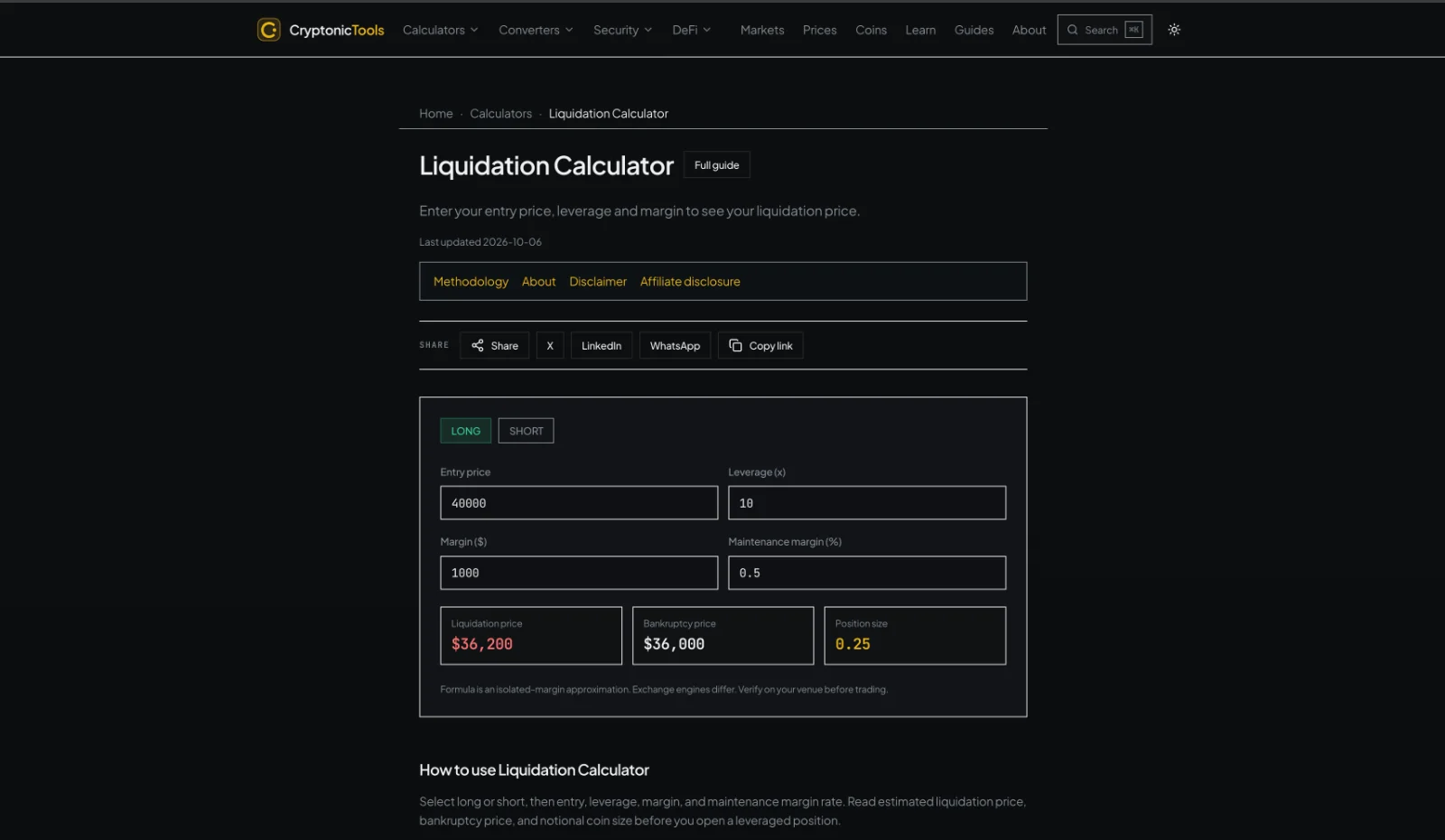 CryptonicTools | Free Crypto Calculators and Converters screenshot 1