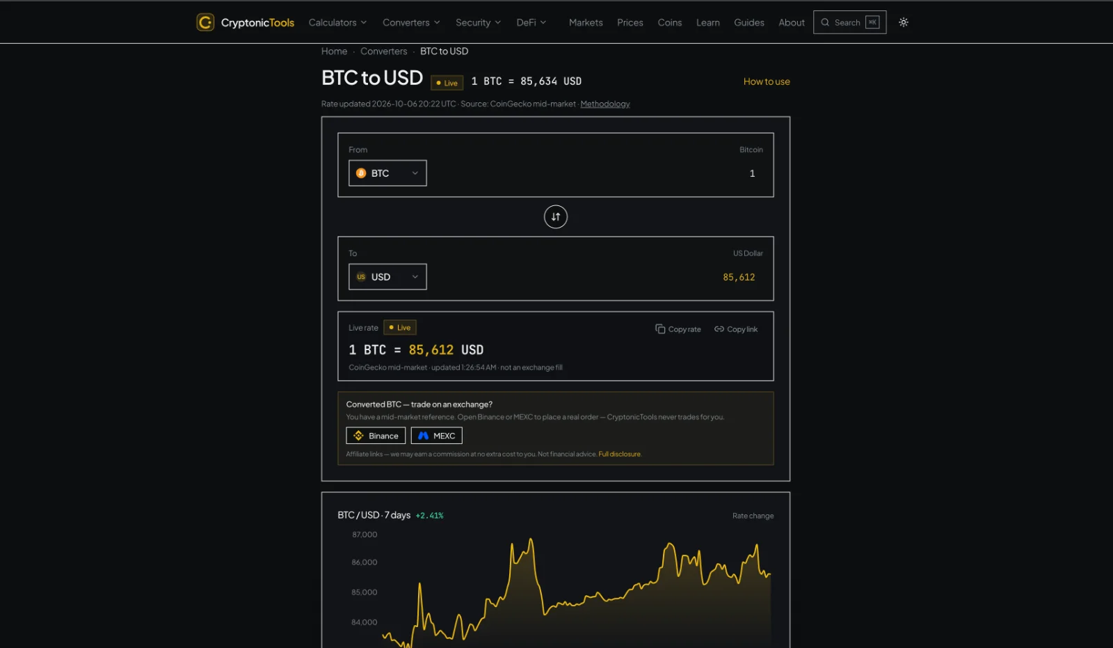 CryptonicTools | Free Crypto Calculators and Converters screenshot 3