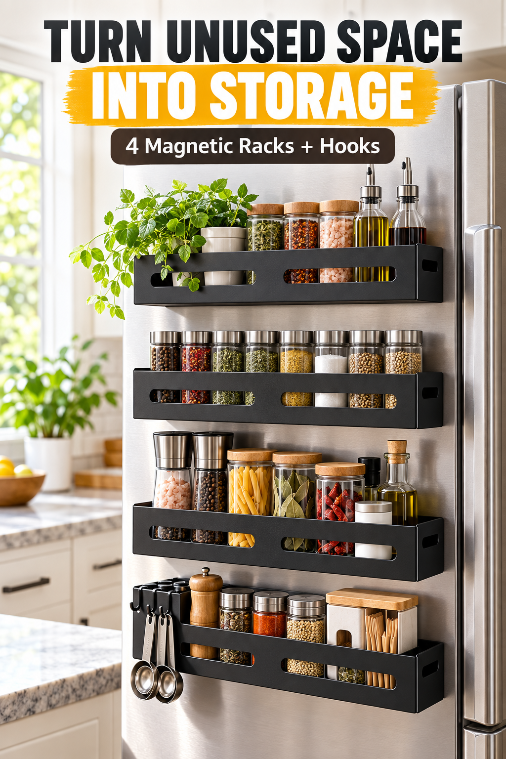 4-Pack Magnetic Spice Rack for Refrigerator screenshot 1