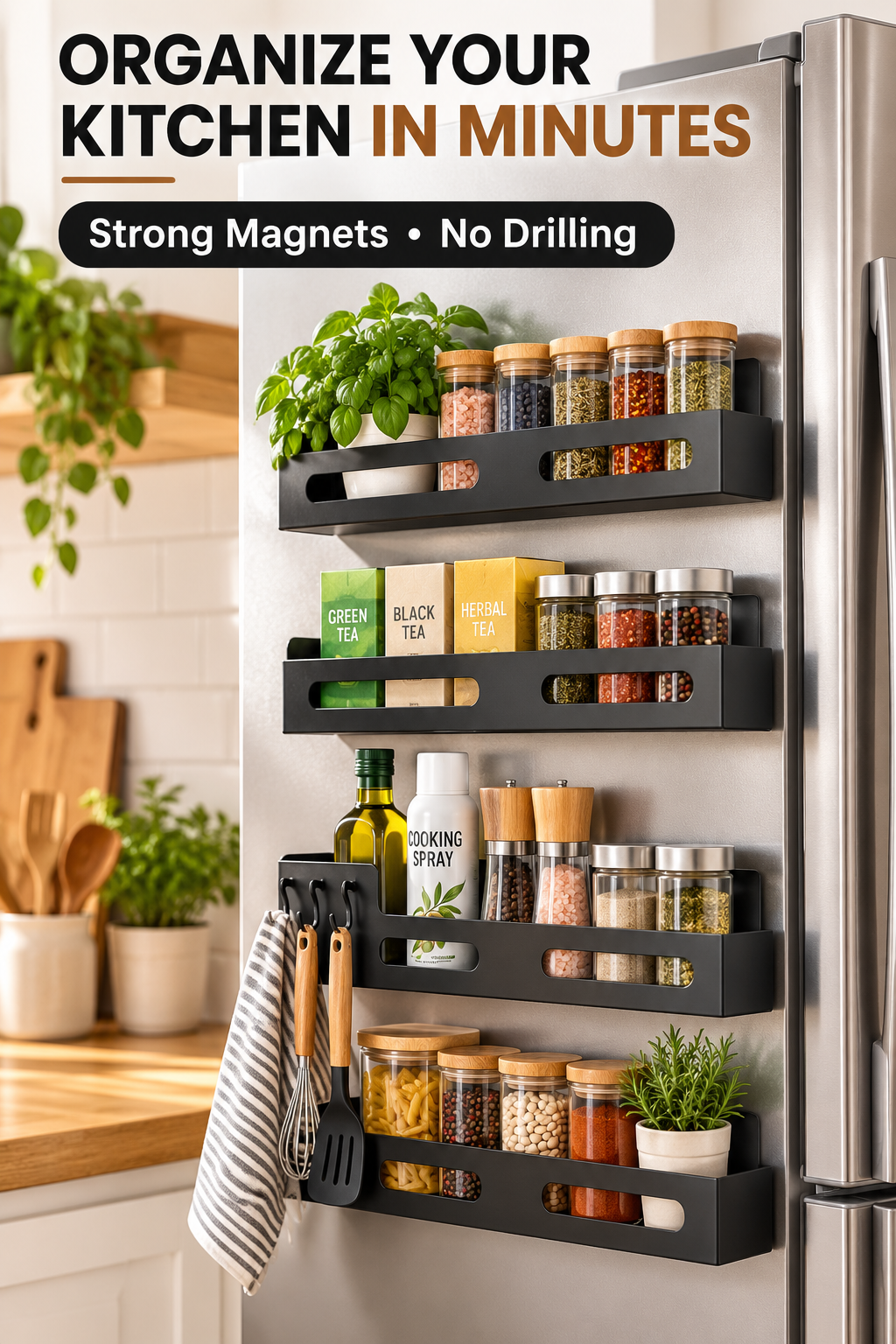 4-Pack Magnetic Spice Rack for Refrigerator screenshot 3