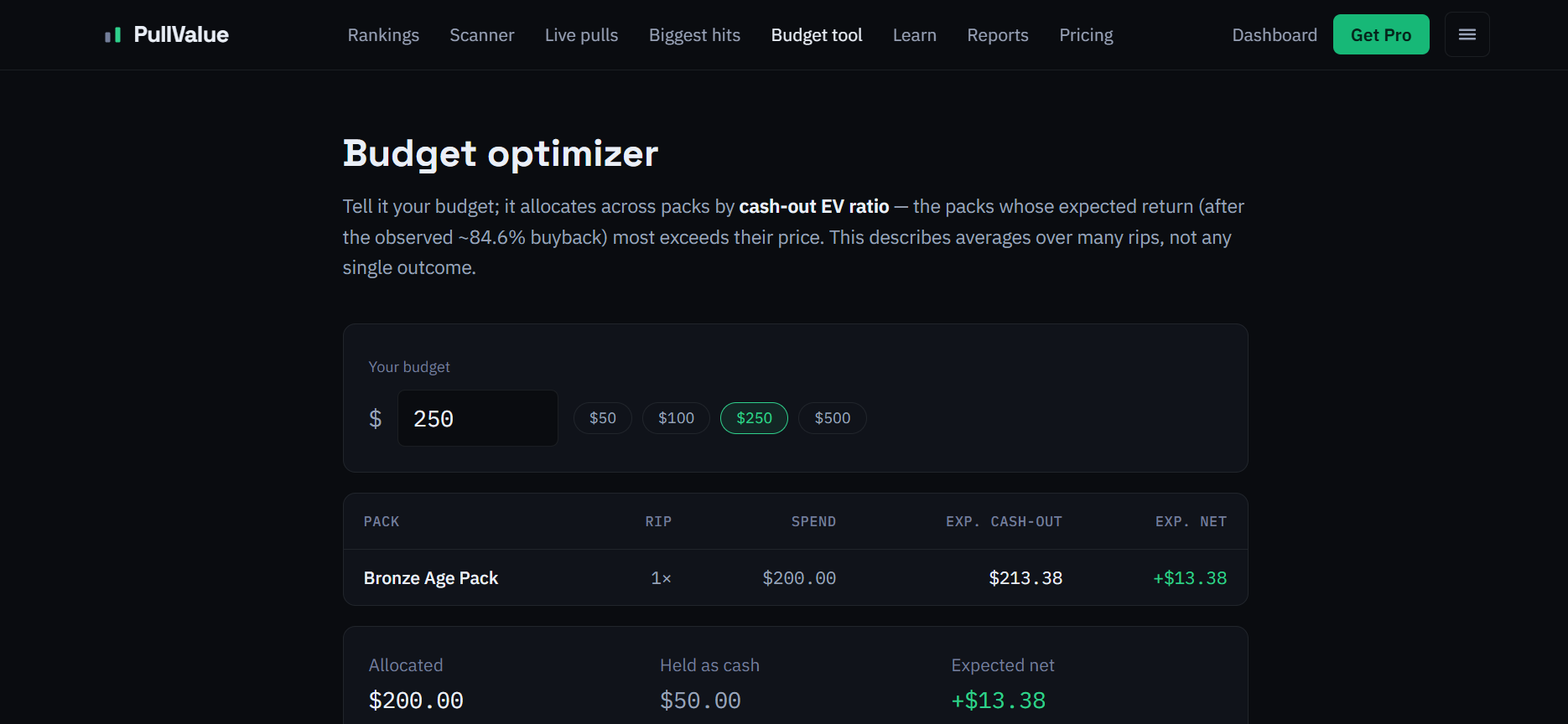 Pullvalue.io screenshot 2