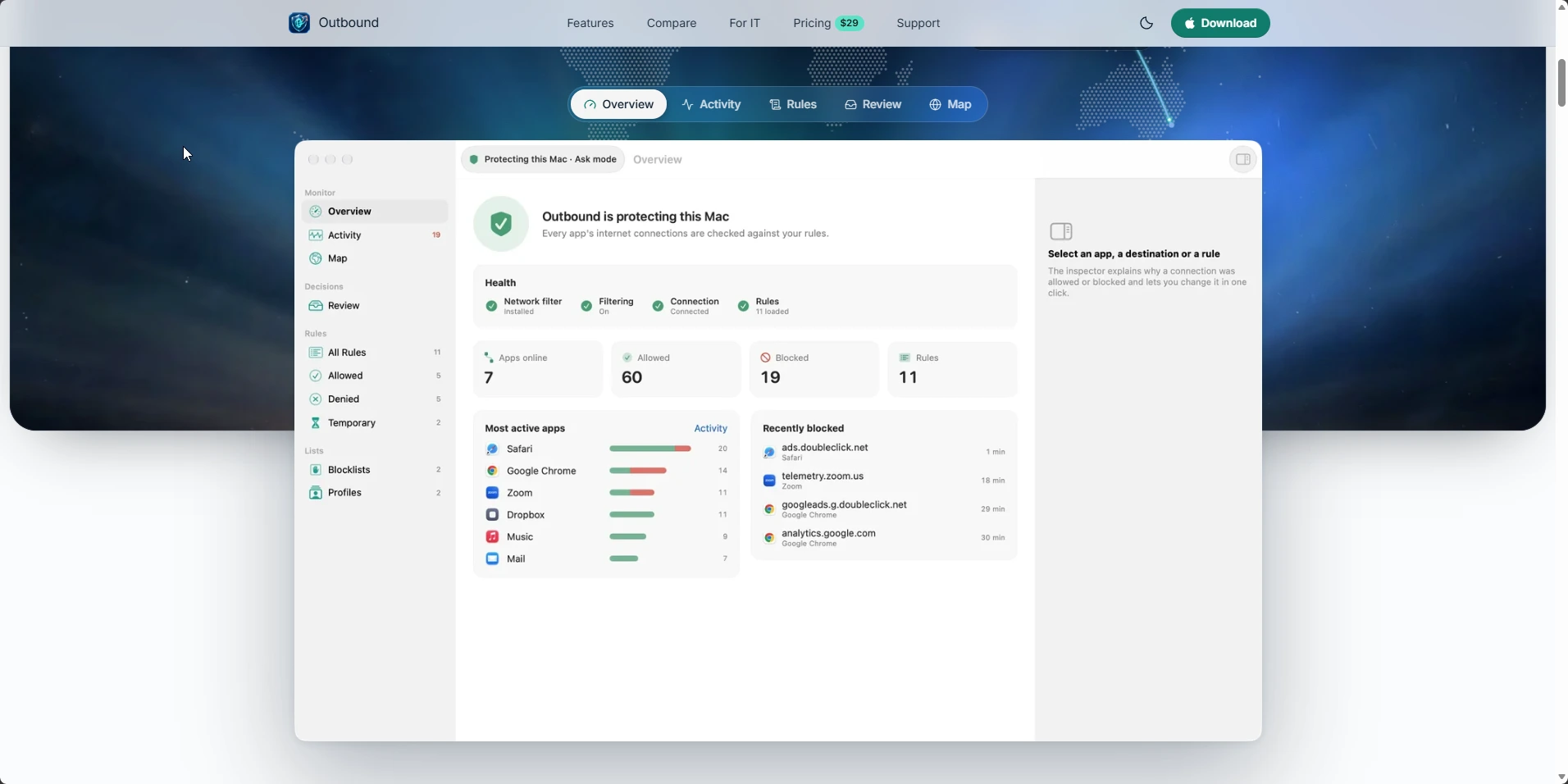 Outbound for Mac: outbound application firewall screenshot 1
